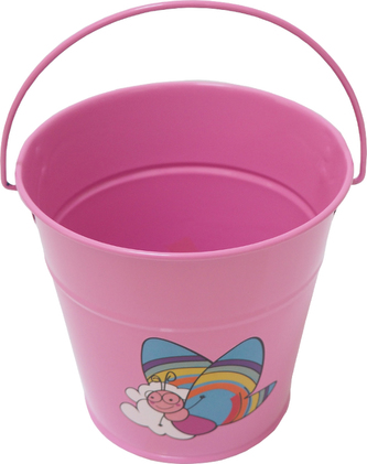 Kyblík dětský kovový 1,2 l růžový