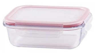 Dóza na potraviny 650 ml sklo s plastovým CLIP víčkem