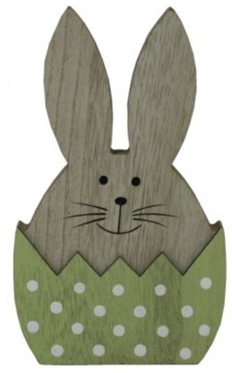 Dekorace zajíček v zeleném vajíčku velký 18cm