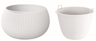 Květináč SPLOFY s vkladem 3,9 l / 29 cm bílý