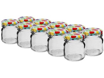 Sklenice zavařovací 30 ml 10 ks s víčkem 43 dekor Sklenice zavařovací 30 ml 10 ks s víčkem 43 dekor