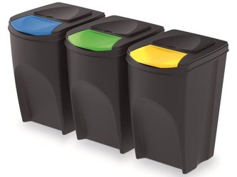 Koš na tříděný odpad 3x35 l stohovatelný antracit