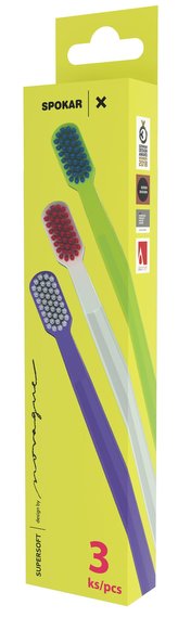 Kartáček zubní 3 ks Spokar Supersoft