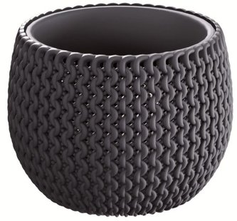 Květináč SPLOFY s vkladem 1,4 l / 18 cm antracit