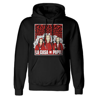 Pánská mikina La Casa De Papel|Papírový dům: Group Shot - Skupinový výstřel (M) černá bavlna