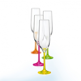 Sklenice na šampaňské 190 ml NEON 4 ks