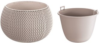 Květináč SPLOFY s vkladem 2,3 l / 23,9 cm mocca