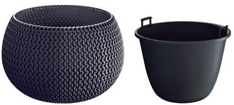 Květináč SPLOFY s vkladem 2,3 l / 23,9 cm antracit