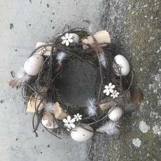 Věnec velikonoční s vajíčky 25 cm