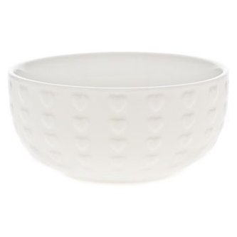 Miska s dekorem srdce 500 ml, bílá