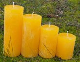 Svíčka sada 4ks schody, barva žlutá - vůně vanilka