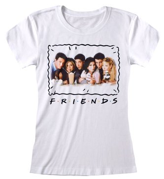 Unisex tričko Friends|Přátelé: Milkshakes (S) bílé bavlna