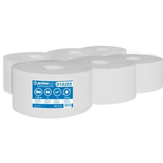 Toaletní papír Jumbo PrimaSoft 190, 2vr. 75% bělost