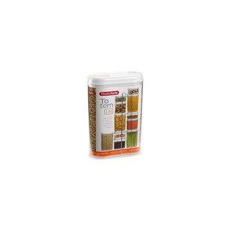 Zásobník na suroviny 1,5 l transparent-bílá, 8x15,5x23 cm, plast