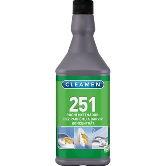 Cleamen 251 ruční mytí nádobí, koncentrát bez parfémů a barviv  1L