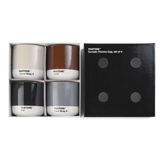 PANTONE Hrnek Cortado set - světle, tmavě šedá, hnědá, černá