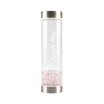 Jungle Way Designová skleněná láhev s růženínem 480 ml