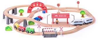 Vláčkodráha s elektrickou mašinkou a viaduktem 60 dílů