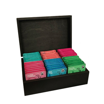 The London Tea Company luxusní dřevěná kazeta mix sáčkových čajů 90ks - 6 druhů*
