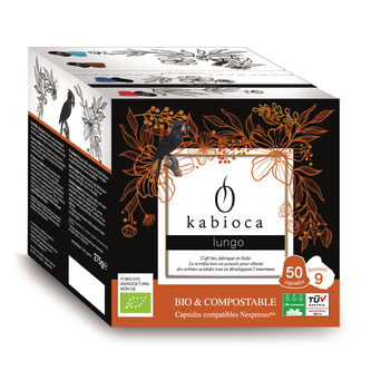 BIO kompostovatelné kávové kapsle pro Nespresso Lungo 50ks