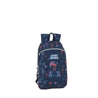 Jednoduchý mini batoh Star Wars|Hvězdné války: Death Star vzor 12001 (8,6 litrů|22 x 39 x 10 cm) modrý polyester