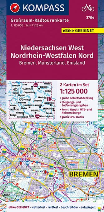 Niedersachsen West, Nordrhein-Westfalen Nord 3704, 1:125 000