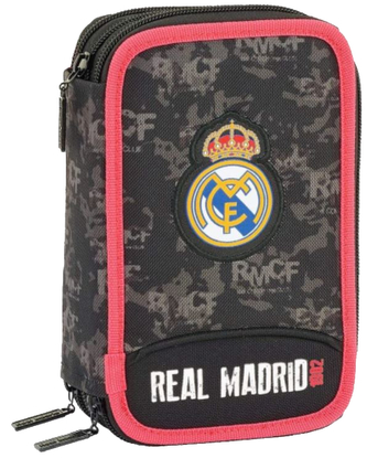 Trojdílné školní pouzdro FC Real Madrid: (12,5 x 20,5 x 6 cm)