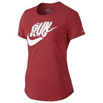 RUN P W ORGAMETRIC SWSH TEE, 10 | RUNNING | WOMENS | SHORT SLEEVE T-SHIRT | LT UNIV RED HTR/WHITE/REFLECTI | L