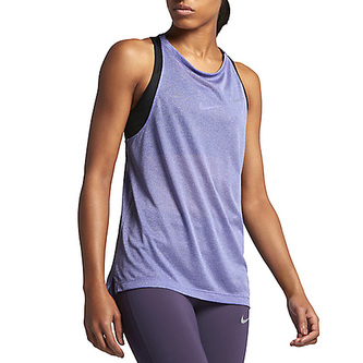 W NK BRTHE TANK, 10 | RUNNING | WOMENS | TANK TOP/SINGLET | DARK IRIS/HTR | XS
