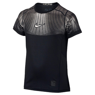 HYPERCOOL MAX SS YTH, 10 | YOUNG ATHLETES | BOYS | SHORT SLEEVE TOP | BLACK/BLACK/MTLC TITANIUM | M