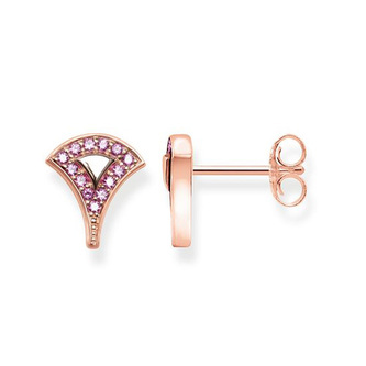 Náušnice \"Asijské ornamenty\" Thomas Sabo, H1976-540-10, Sterling Silver, 925 Sterling silver, 18k rose gold plating, synthetic corundum red
