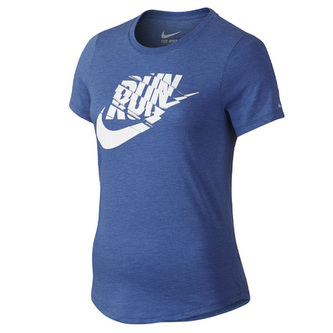 RUN P W ORGAMETRIC SWSH TEE, 10 | RUNNING | WOMENS | SHORT SLEEVE T-SHIRT | LT GAME RYL HTR/WHITE/REFLECTI | L