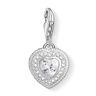 Přívěsek \"Vintage srdce\" Thomas Sabo, 1483-051-14, Charm Club, 925 Sterling silver, zirconia white