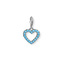 Přívěsek \"Tyrkysové srdce\" Thomas Sabo, 1572-699-17, Charm Club, 925 Sterling silver, glass-ceramic stone turquoise