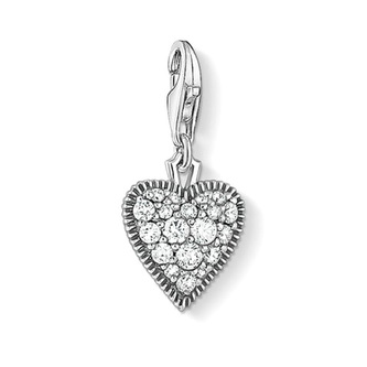 Přívěsek \"Vintage srdce\" Thomas Sabo, 1747-643-14, Charm Club, 925 Sterling silver, blackened, zirconia white