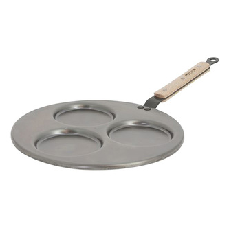 Pánev na lívance de Buyer, 5712.03, Mineral B BOIS, ocel, 3 lívance, průměr 27 cm