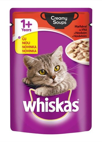 Kap.WHISKAS hovezi v kremove stave 85g