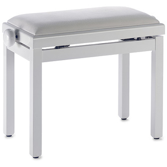 Stolička ke klavíru Stagg, výsuvná, bílá