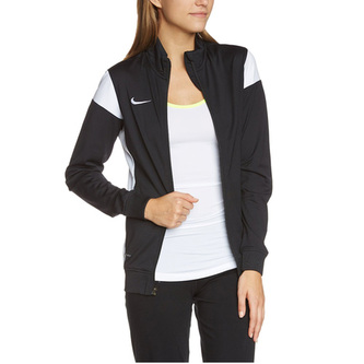 W'S ACADEMY14 SDLN  KNIT JKT, 10 | FOOTBALL/SOCCER | WOMENS | JACKET | BLACK/WHITE/WHITE | XL