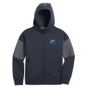 B NK AIR HOODIE FZ, 10 | YOUNG ATHLETES | BOYS | HOODED FULL ZIP LS TOP | OBSIDIAN/CARBON HEATHER/LT PHO | L