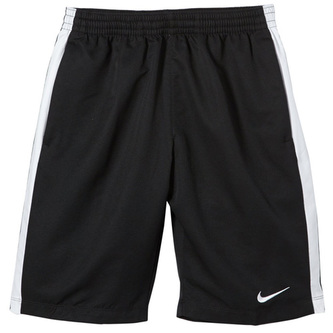 TS BOYS LONGER WOVEN SHORT, 10 | FOOTBALL/SOCCER | BOYS | SHORT | BLACK/WHITE/WHITE | S