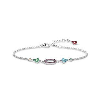 Náramek \"Asijské ornamenty\" Thomas Sabo, A1735-341-7-L19, Sterling Silber, 925 Sterling silver, blackened, cold enamel, glass-ceramic stone, synthetic corundum
