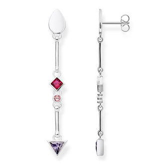 Náušnice \"Barevné kameny\" Thomas Sabo, H2039-013-7, Sterling Silver, 925 Sterling silver, synthetic corundum red, zirconia violet/pink