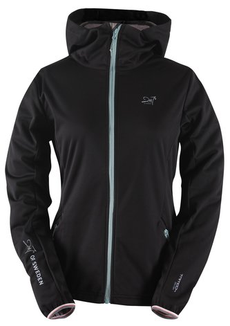 NÄSAKER- dámská softshellová bunda s kapucí - černá - 36