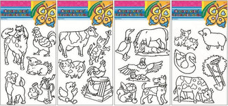 Předlohy na malování na sklo s vyvýšenou konturou - farma 30 x 21 cm (1 kus) Předlohy na malování na sklo s vyvýšenou konturou - farma 30 x 21 cm (1 kus)