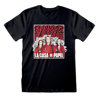 Pánské tričko Netflix|La Casa De Papel|Papírový dům: Group Shot (2XL) černé bavlna