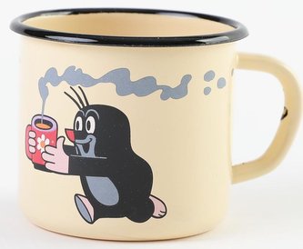 Krtek - hrnek smaltovaný 7cm, krémový