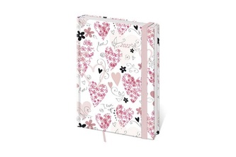 Diář 2022 A6 LYRA týdenní s gumičkou L256 Heart