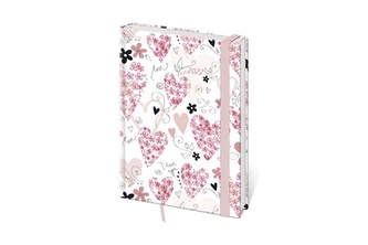 Diář 2022 B6 LYRA týdenní s gumičkou L245 Heart