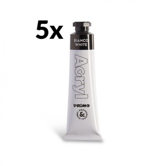 Akrylová barva PRIMO, 18ml, 5ks, bílá, tuby
